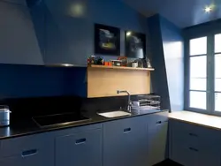 Photo of the kitchen in the evening