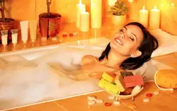 Taking a bath photo
