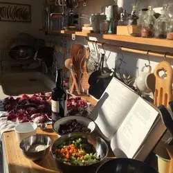 Kitchen in the morning photo