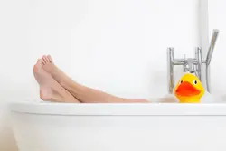 Taking a bath photo