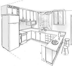 Kitchen photo drawing