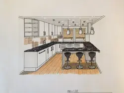 Kitchen photo drawing