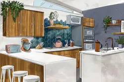 Kitchen Photo Drawing