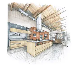 Kitchen photo drawing