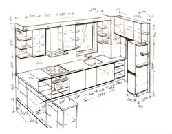 Photo sketches of the kitchen