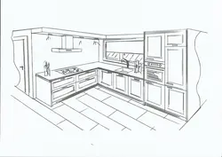 Photo sketches of the kitchen