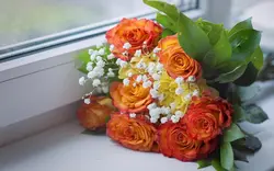 Bouquet In The Kitchen Photo