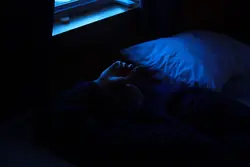 Photo of a bedroom in the dark