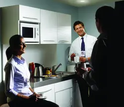 Photo of the kitchen at work