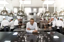 Photo of the kitchen at work