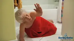 Elderly in the bathroom photo