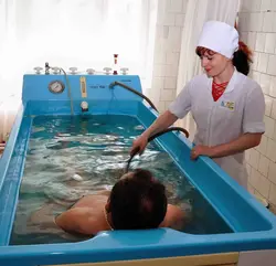 Sanatoriya fotoşəkilində hamam