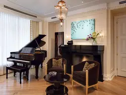 Living room with piano photo