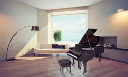 Living room with piano photo