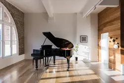 Living room with piano photo