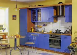 Желто синяя кухня фото