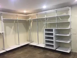 Гардеробная из штанг фото