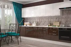 Glossy brown kitchen photo