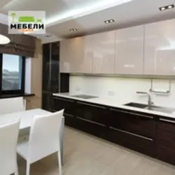 Glossy brown kitchen photo