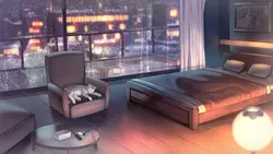 Photo of bedroom at night gacha