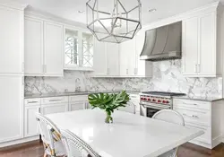 Photo white marble kitchen