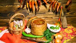 Russian cuisine table photo