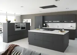 Gray kitchen photo modern