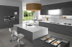 Gray kitchen photo modern