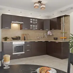 Straight Brown Kitchen Photo