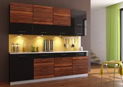 Straight brown kitchen photo