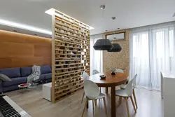 Зонирование кухни рейками фото