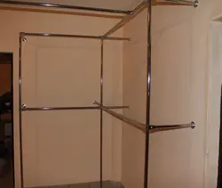 Photo of a wardrobe made of pipes