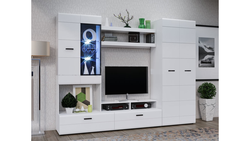 Ҳуҷраи зиндагӣ Нэнси акс gloss сафед