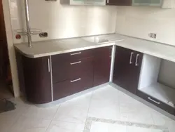 Kitchen with beveled corner photo