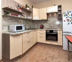 Kitchen with beveled corner photo