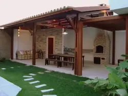 Summer kitchen with canopy photo