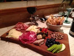 Photo of dinner at home in the kitchen