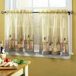 Штора кафе для кухни фото