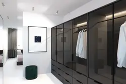 Glass dressing room in the bedroom photo