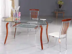 Glass chairs for kitchen photo