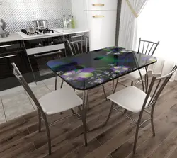 Mətbəx Üçün Şüşə Stullar Foto
