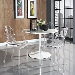 Glass chairs for kitchen photo