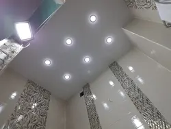 Shadow ceiling in the bathroom photo
