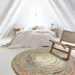 Round Carpet In The Bedroom Photo
