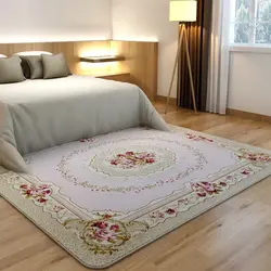 Round carpet in the bedroom photo