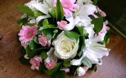 Bouquet in the kitchen real photo