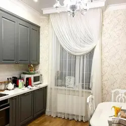 Тюль для серой кухни фото