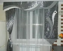 Сұр ас үй фотосуреті үшін тюль