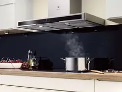 Hanging hood in the kitchen photo