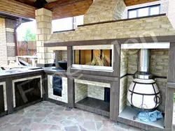 Summer kitchen with stove photo